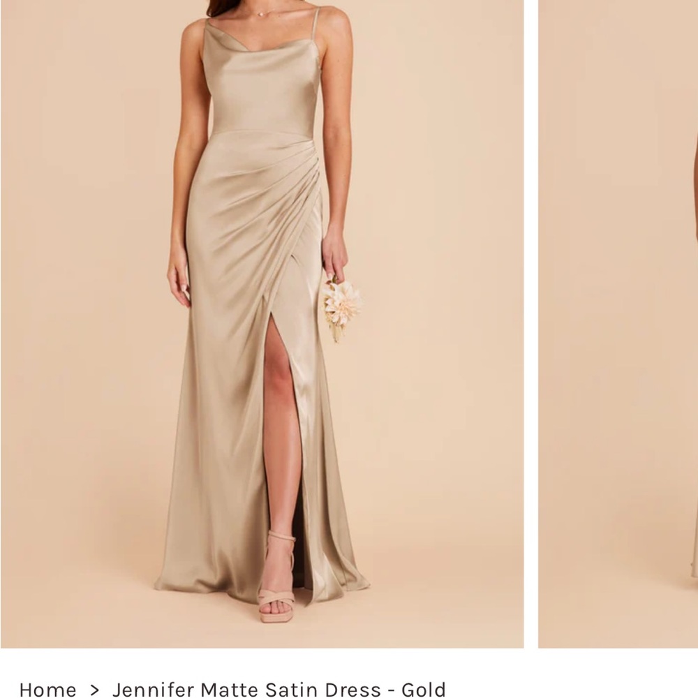 Elegant Gold Satin Evening Dress